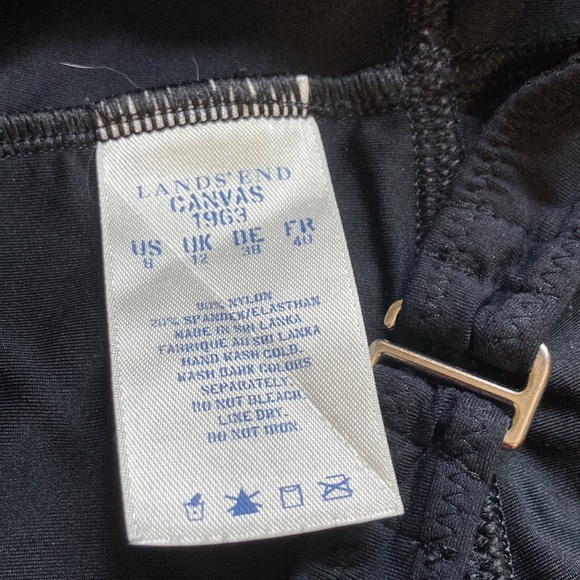 LANDS END CANVAS 1963 Black One Piece Swimsuit Womens 8 - Picture 10 of 13